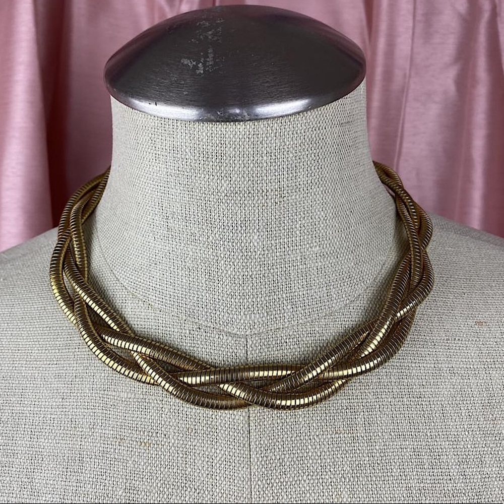 Vintage Braided Snake Style 80s Necklace